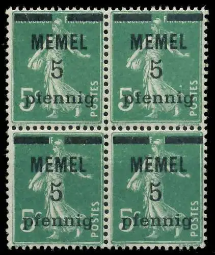 MEMEL 1920 Nr 18b postfrisch VIERERBLOCK 887D26