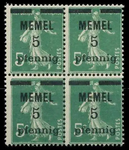 MEMEL 1920 Nr 18b postfrisch VIERERBLOCK 887D2A