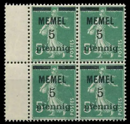 MEMEL 1920 Nr 18b postfrisch VIERERBLOCK SRA 887D32