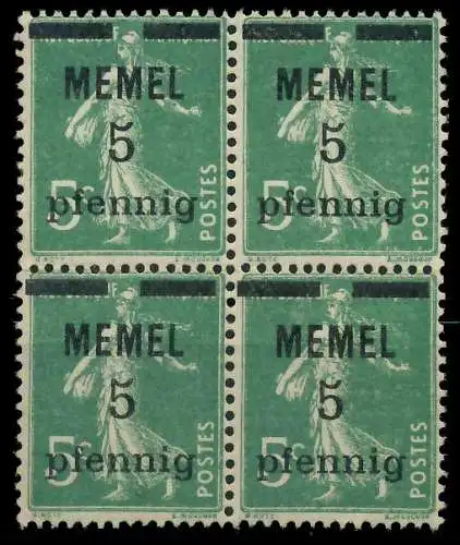 MEMEL 1920 Nr 18b postfrisch VIERERBLOCK 887D36