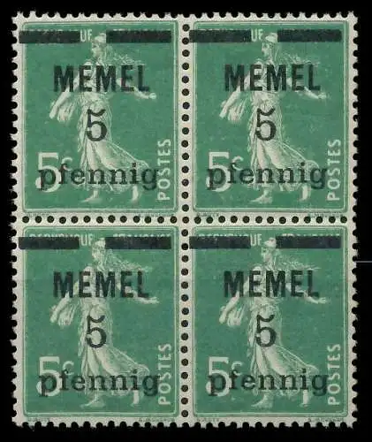 MEMEL 1920 Nr 18b postfrisch VIERERBLOCK 887D46