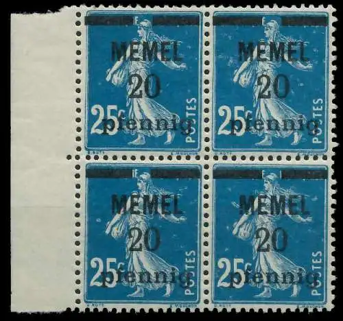 MEMEL 1920 Nr 20b postfrisch VIERERBLOCK SRA 887D82