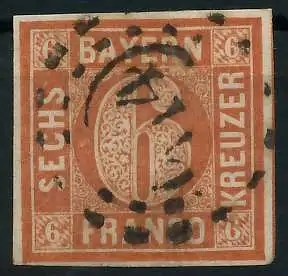 BAYERN QUADRAT AUSGABE Nr 4II gestempelt 88FFF6