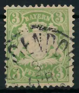 BAYERN WAPPEN-AUSGABE 1876-1911 Nr 37b gestempelt 89008E