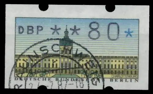 BERLIN ATM 1987 Nr 1-080 gestempelt 89408E