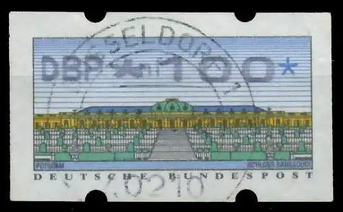 BRD ATM 1993 Nr 2-2.1-0100 zentrisch gestempelt 89612E