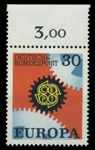 BRD BUND 1967 Nr 534 postfrisch ORA 7F097A