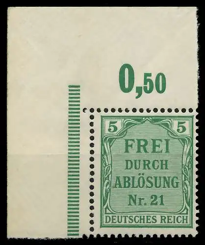 DEUTSCHES REICH DIENSTMARKEN 1903 05 Nr 3 postfrisch EC 89C64A