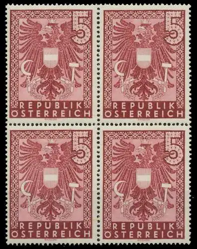 ÖSTERREICH 1945 Nr 719 postfrisch VIERERBLOCK 8A19EE