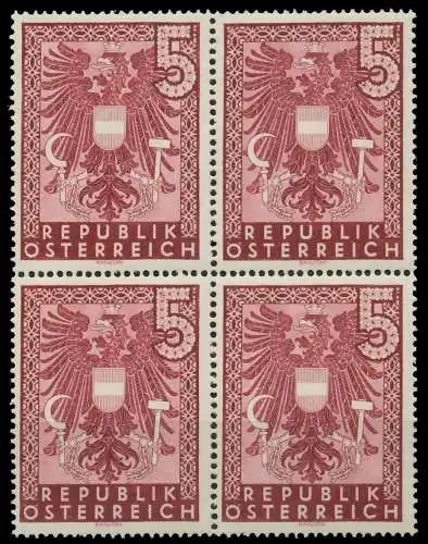 ÖSTERREICH 1945 Nr 719 postfrisch VIERERBLOCK 8A19FE