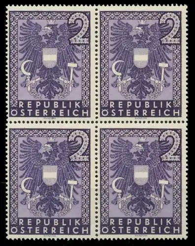 ÖSTERREICH 1945 Nr 717 postfrisch VIERERBLOCK 8A1A4A