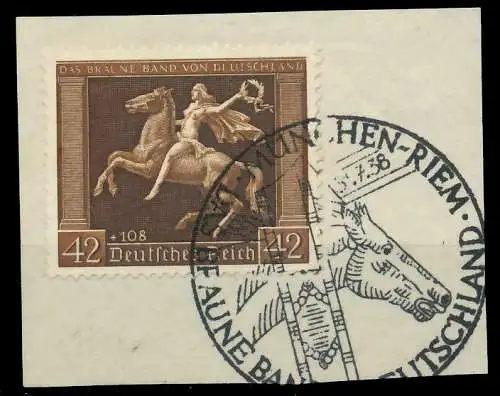DEUTSCHES REICH 1938 Nr 671y zentrisch gestempelt Briefst³ck 8B018E