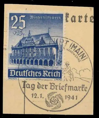 DEUTSCHES REICH 1940 Nr 758 zentrisch gestempelt Briefst³ck 8B03E2