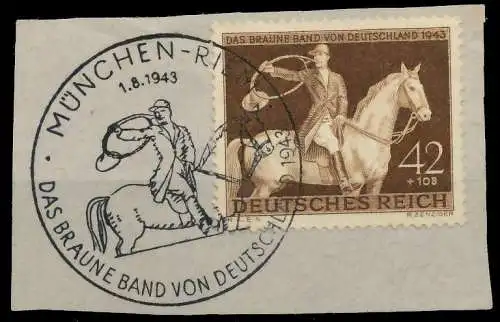 DEUTSCHES REICH 1943 Nr 854 zentrisch gestempelt Briefst³ck 8B520E