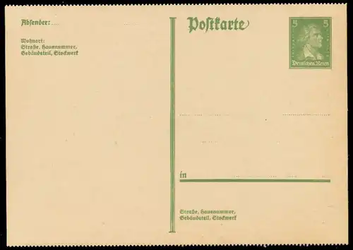 DEUTSCHES REICH Nr P170II UNGEBRAUCHT POSTKARTE 8C3572