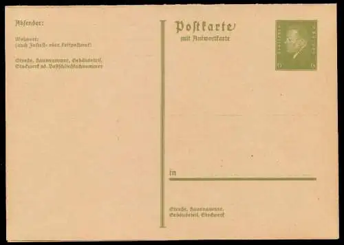 DEUTSCHES REICH Nr P200I UNGEBRAUCHT POSTKARTE S902DCA