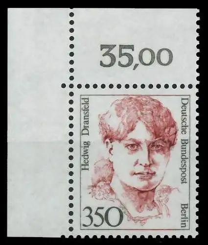 BERLIN DS FRAUEN Nr 828 postfrisch ECKE-OLI 8D9A6A