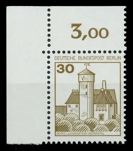 BERLIN DS BURGEN U. SCHLÖSSER Nr 534A postfrisch ECKE-O 8E2A3E