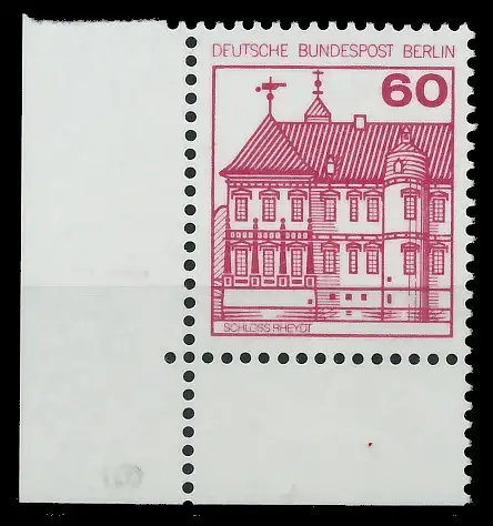BERLIN DS BURGEN U. SCHLÖSSER Nr 611A postfrisch ECKE-U 8E81F6