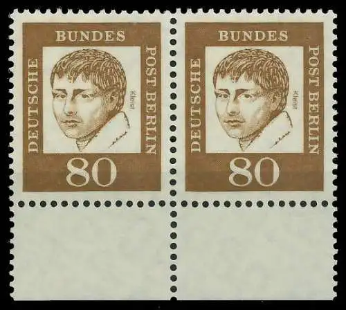 BERLIN DS BED. DEUT. Nr 211 postfrisch WAAGR PAAR URA 8ED42E