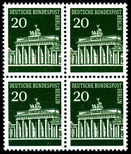 BERLIN DS BRAND. TOR Nr 287 postfrisch VIERERBLOCK S93F312