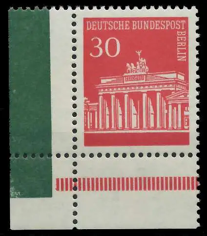 BERLIN DS BRAND. TOR Nr 288PG postfrisch ECKE-ULI 8ED612