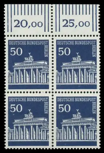 BERLIN DS BRAND. TOR Nr 289 postfrisch VIERERBLOCK ORA 8ED626