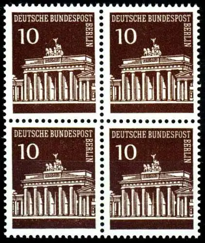 BERLIN DS BRAND. TOR Nr 286 postfrisch VIERERBLOCK S93F30E