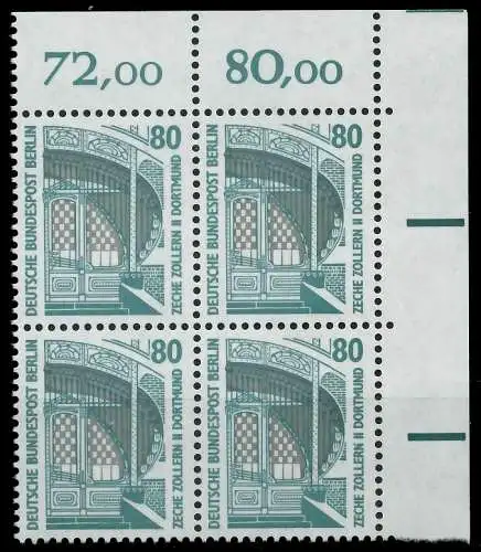 BERLIN DS SEHENSWÜRDIGKEITEN Nr 796 postfrisch VIERERBL 8F9066