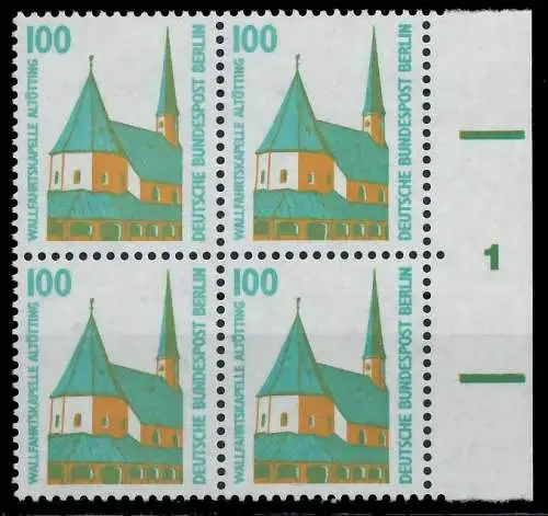 BERLIN DS SEHENSWÜRDIGKEITEN Nr 834 postfrisch VIERERBL 8F90BA