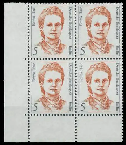 BERLIN DS FRAUEN Nr 833 postfrisch VIERERBLOCK ECKE-ULI 8F913A
