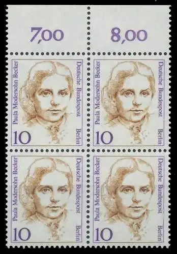 BERLIN DS FRAUEN Nr 806 postfrisch VIERERBLOCK ORA 8F9156