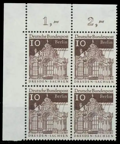BERLIN DS D-BAUW. 2 Nr 272 postfrisch VIERERBLOCK ECKE- 8F92AA