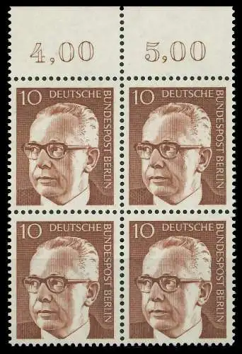 BERLIN DS HEINEMANN Nr 361 postfrisch VIERERBLOCK ORA 8F9356