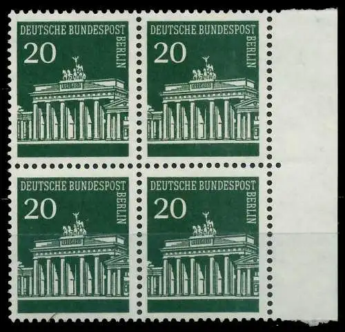 BERLIN DS BRAND. TOR Nr 287 postfrisch VIERERBLOCK SRA 8F93B6