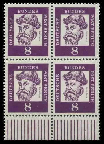 BERLIN DS BED. DEUT. Nr 201 postfrisch VIERERBLOCK URA 8F93CE