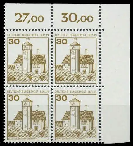BERLIN DS BURGEN U. SCHLÖSSER Nr 534A postfrisch VIERER 8F95C6