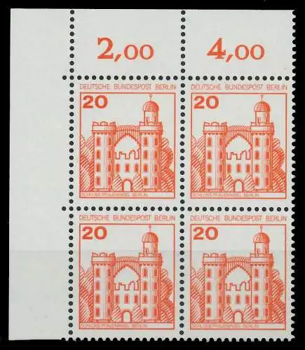 BERLIN DS BURGEN U. SCHLÖSSER Nr 533 postfrisch VIERERB 8F95FA