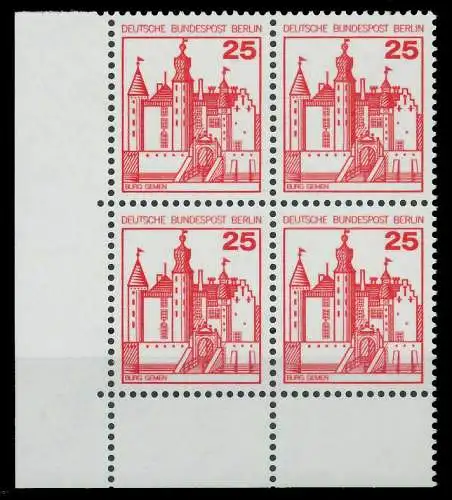 BERLIN DS BURGEN U. SCHLÖSSER Nr 587 postfrisch VIERERB 8F9602