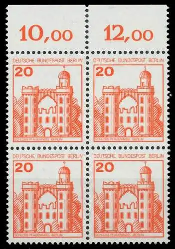 BERLIN DS BURGEN U. SCHLÖSSER Nr 533 postfrisch VIERERB 8F961E