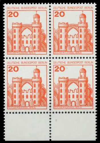 BERLIN DS BURGEN U. SCHLÖSSER Nr 533 postfrisch VIERERB 8F9626