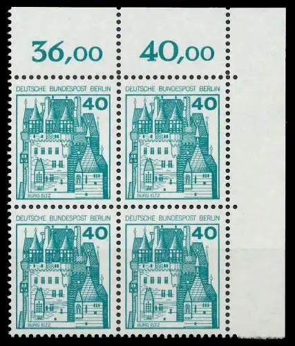 BERLIN DS BURGEN U. SCHLÖSSER Nr 535 postfrisch VIERERB 8F964E