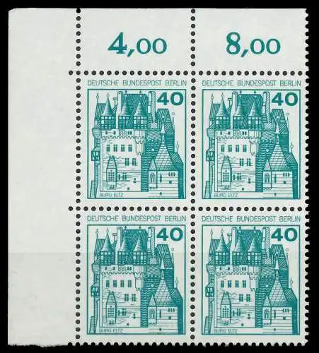BERLIN DS BURGEN U. SCHLÖSSER Nr 535 postfrisch VIERERB 8F965E