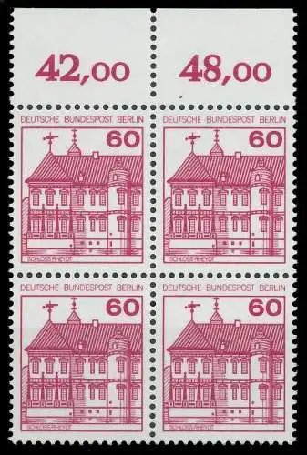 BERLIN DS BURGEN U. SCHLÖSSER Nr 611A postfrisch VIERER 8F967A