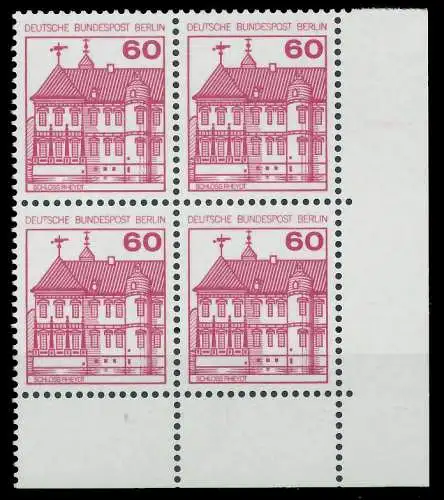BERLIN DS BURGEN U. SCHLÖSSER Nr 611A postfrisch VIERER 8F968A