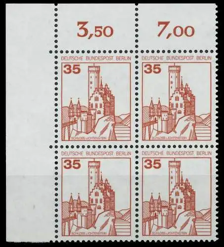 BERLIN DS BURGEN U. SCHLÖSSER Nr 673 postfrisch VIERERB 8F96EA
