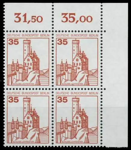 BERLIN DS BURGEN U. SCHLÖSSER Nr 673 postfrisch VIERERB 8F9706