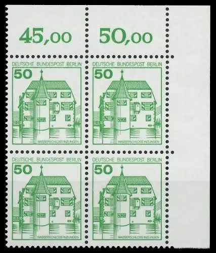 BERLIN DS BURGEN U. SCHLÖSSER Nr 615A postfrisch VIERER 8F9712