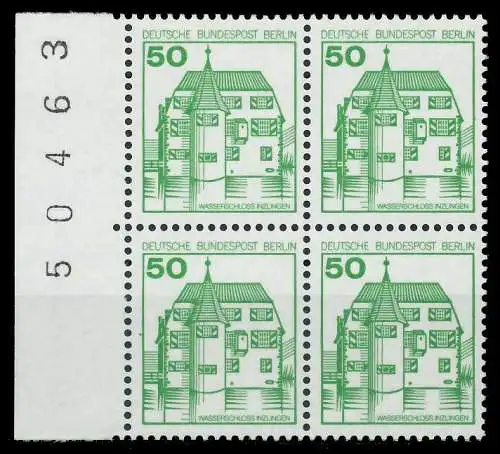 BERLIN DS BURGEN U. SCHLÖSSER Nr 615A postfrisch VIERER 8F9716