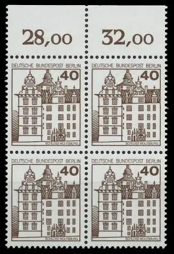 BERLIN DS BURGEN U. SCHLÖSSER Nr 614 postfrisch VIERERB 8F9726